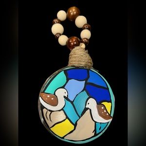 Hand painted glass ornament